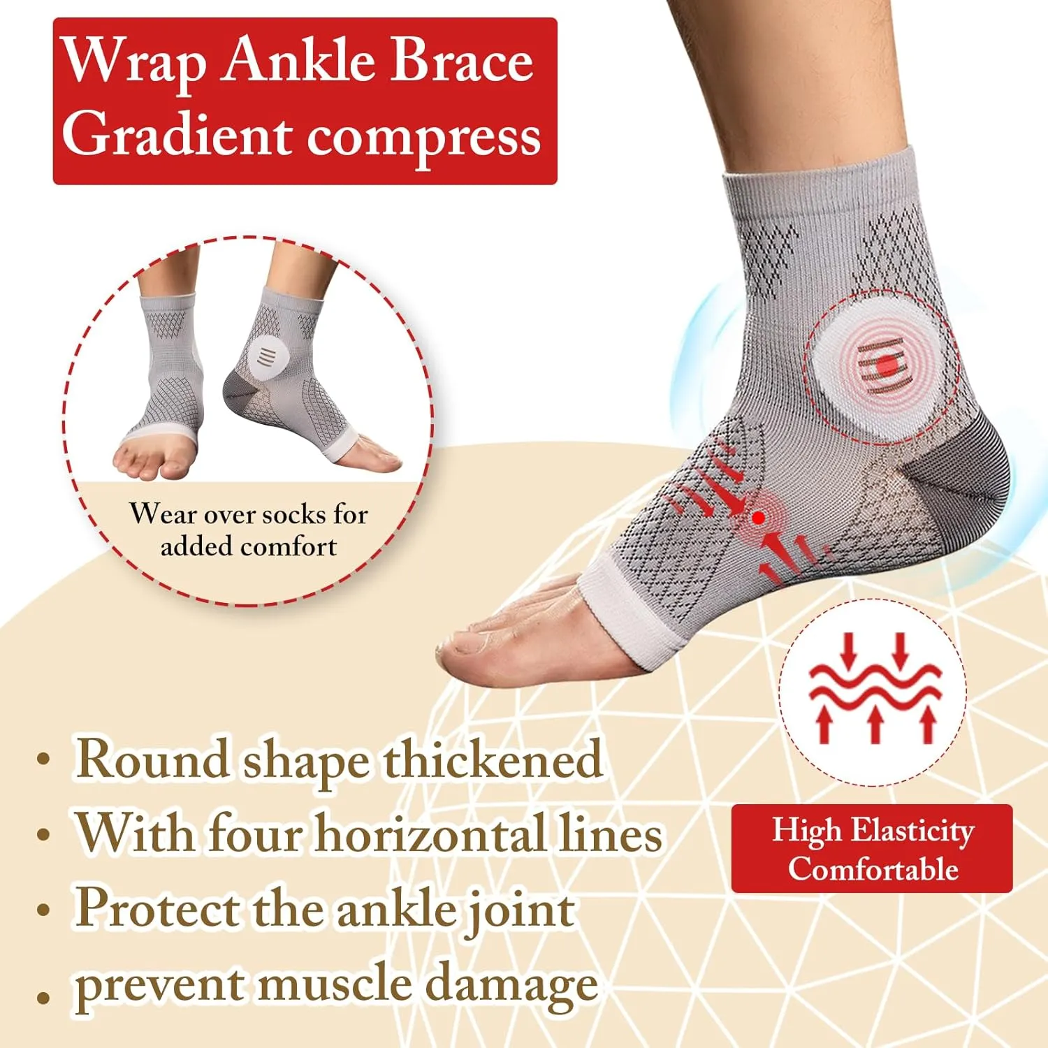 3Pairs Neuropathy Socks - Soothe Relief Compression Socks 20-30 mmHg - Comprex Ankle Sleeves for Arch Support, Achilles Tendonitis, and Foot Pain Relief (Large, Black)