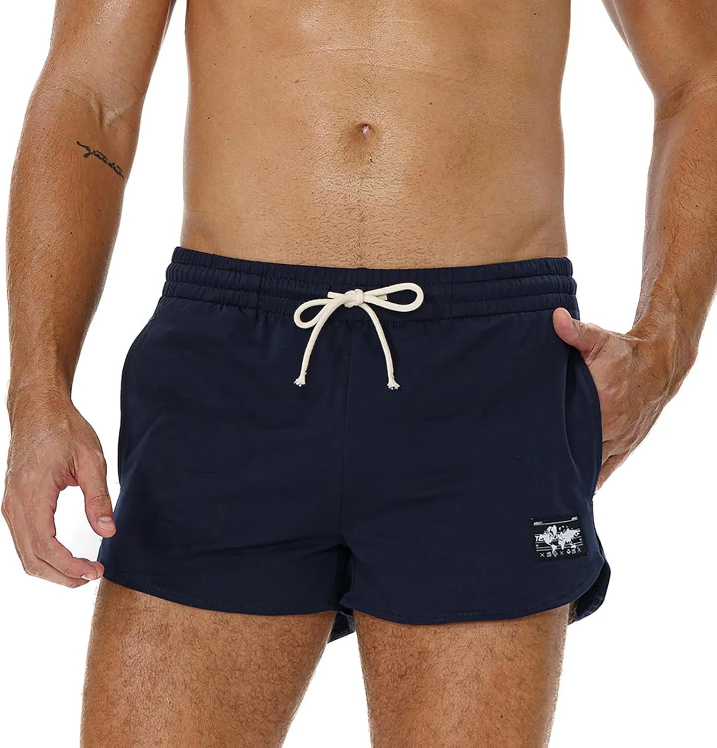 AIMPACT Men's Athletic Shorts Bodybuilding Workout Cotton Gym Shorts with Pockets