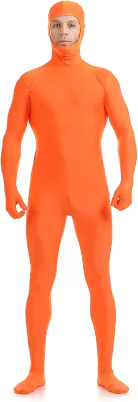 ATHX Men's and Women's Spandex Open Face Bodysuit Costume Adult Stretchy Halloween Cosplay Body Suit Zentai Suit Outfits