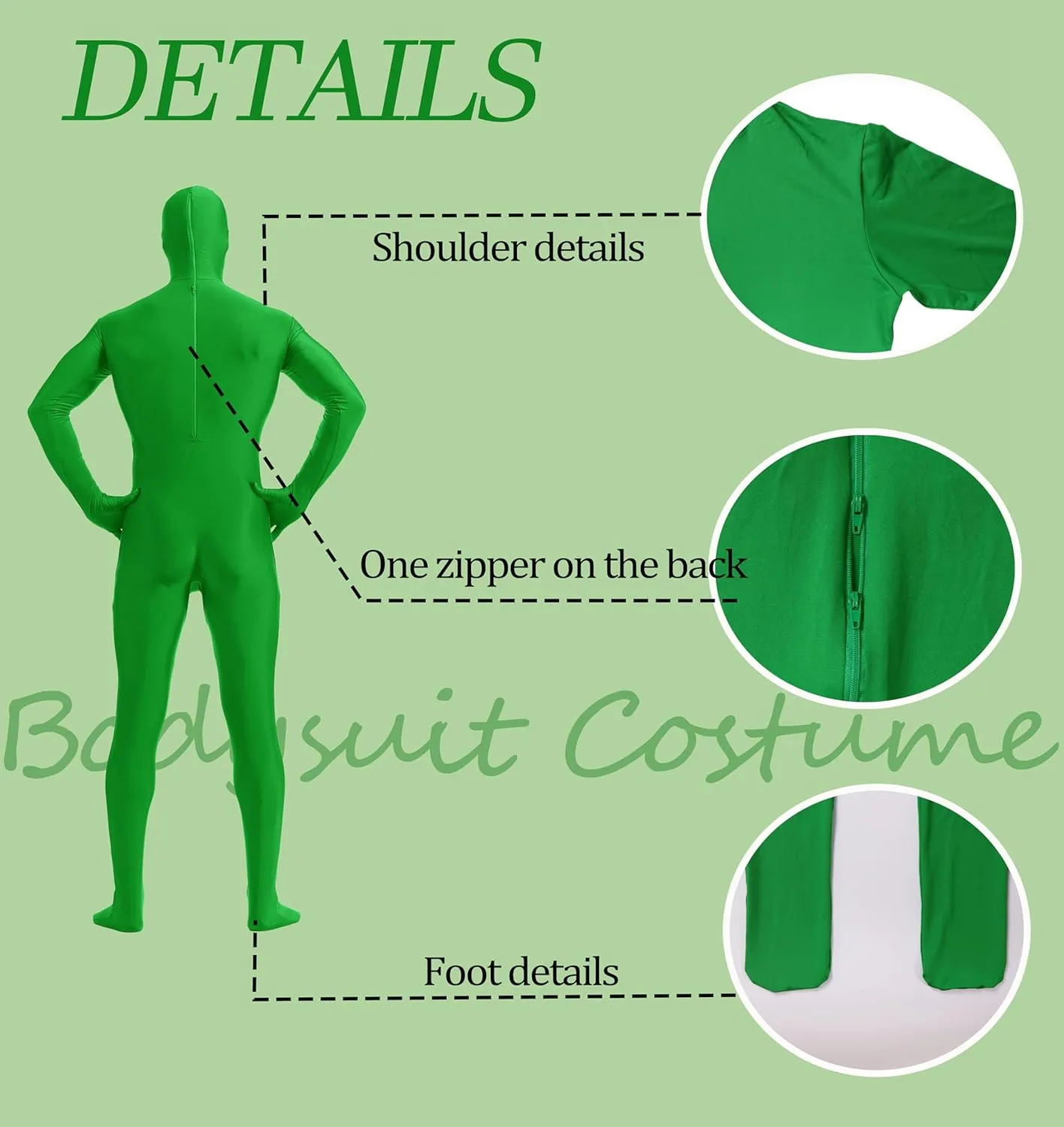 ATHX Men's and Women's Spandex Open Face Bodysuit Costume Adult Stretchy Halloween Cosplay Body Suit Zentai Suit Outfits