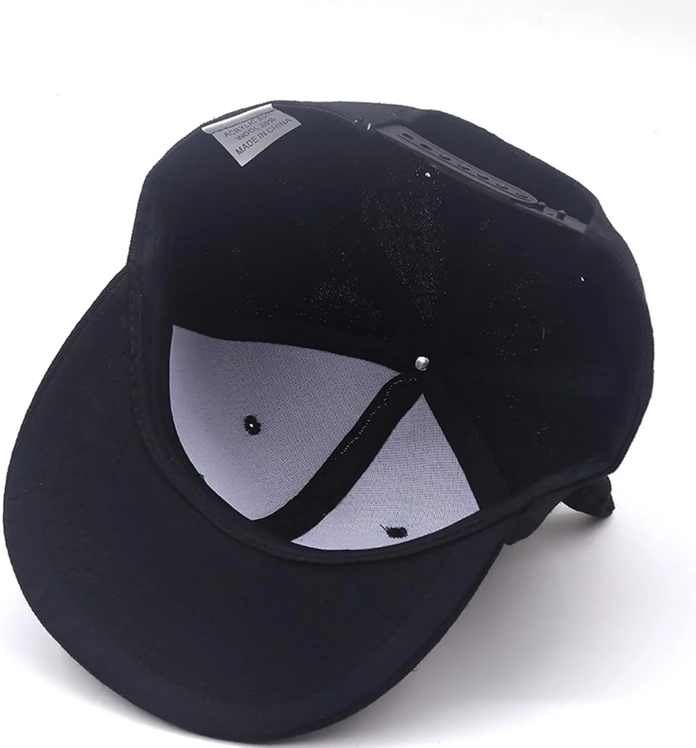 Baseball Cap Unisex Cartoon Flat Brim Hip-Hop Hat 3D Horns Hat Adjustable Black Rock Band Hats