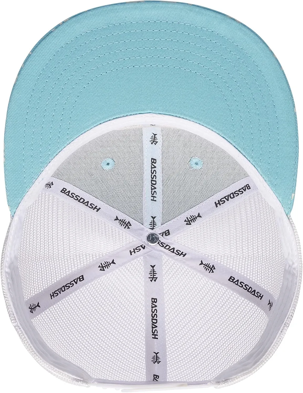BASSDASH Flat Brim Trucker Cap Adjustable Snapback Hat Mesh Back for Men Women