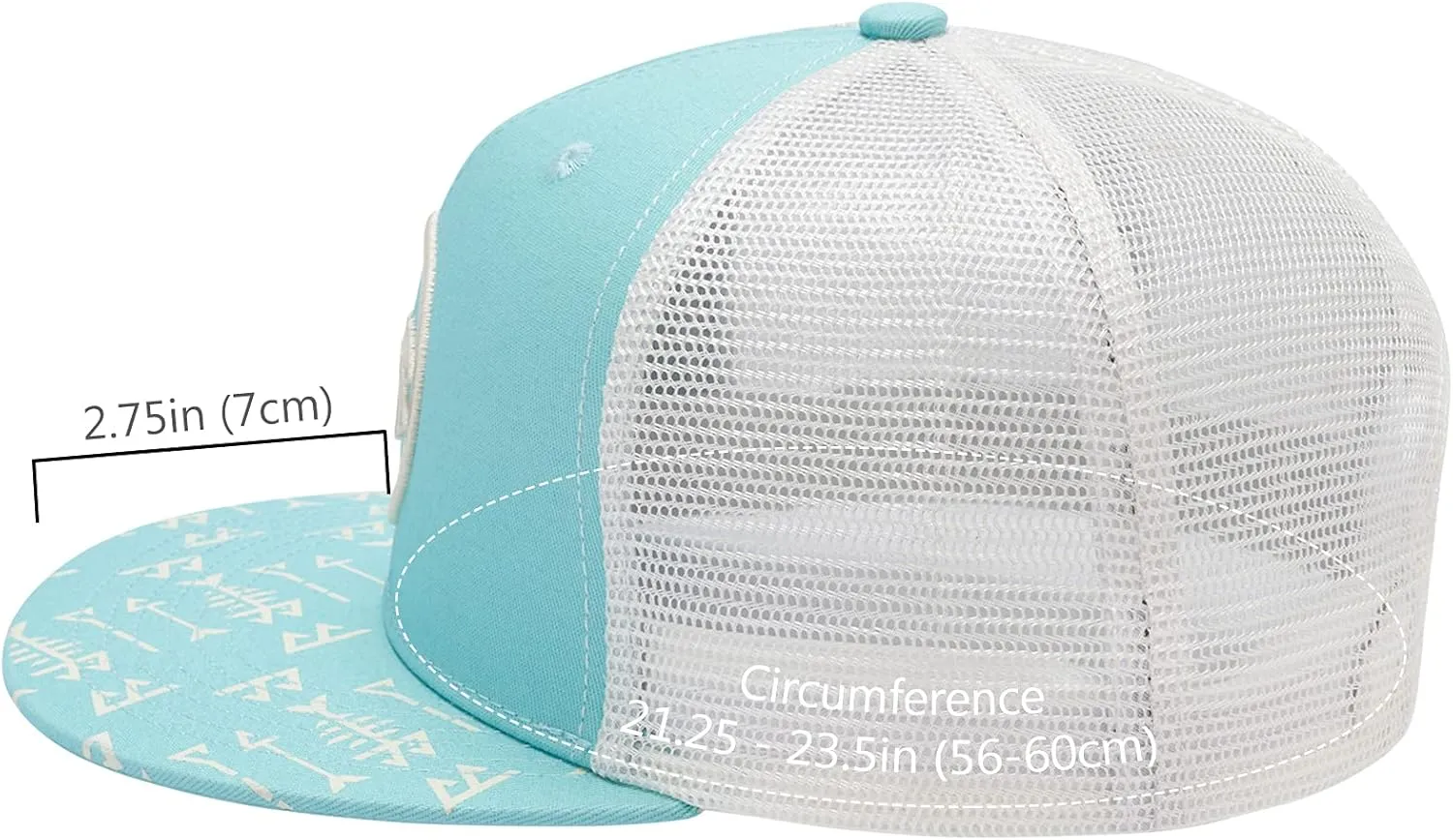 BASSDASH Flat Brim Trucker Cap Adjustable Snapback Hat Mesh Back for Men Women