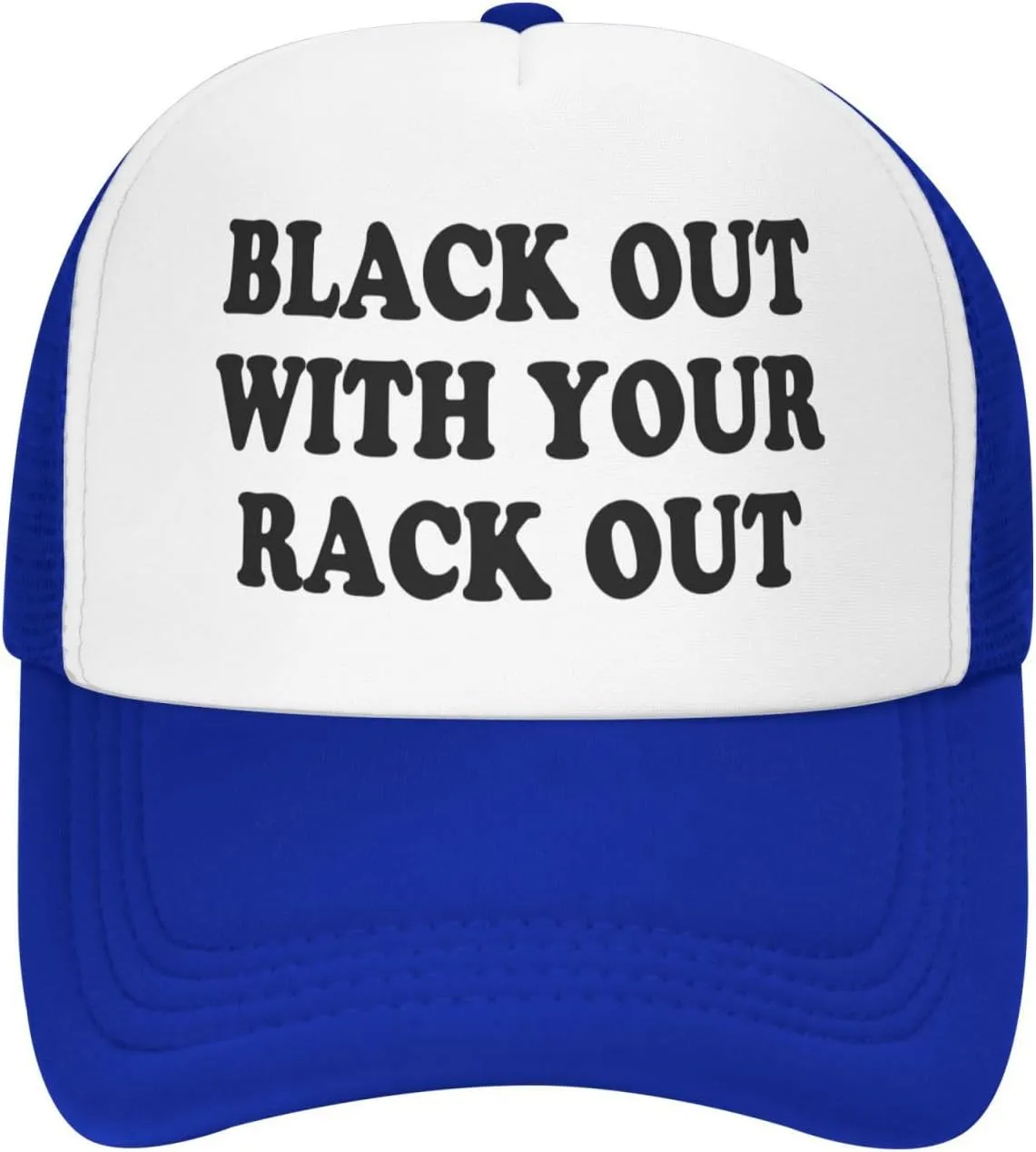 Black Out with Your Rack Out Funny Hat Unisex Adult Trucker Caps Fishing Adjustable Cap Classic Sport Hats Black