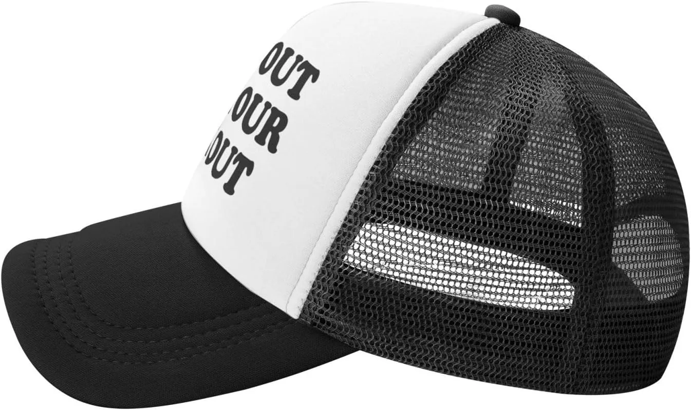 Black Out with Your Rack Out Funny Hat Unisex Adult Trucker Caps Fishing Adjustable Cap Classic Sport Hats Black