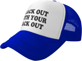 Black Out with Your Rack Out Funny Hat Unisex Adult Trucker Caps Fishing Adjustable Cap Classic Sport Hats Black