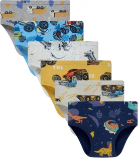 Boboking 100% Cotton Little Boys Briefs Soft Dinosaur Truck Toddler Underwear