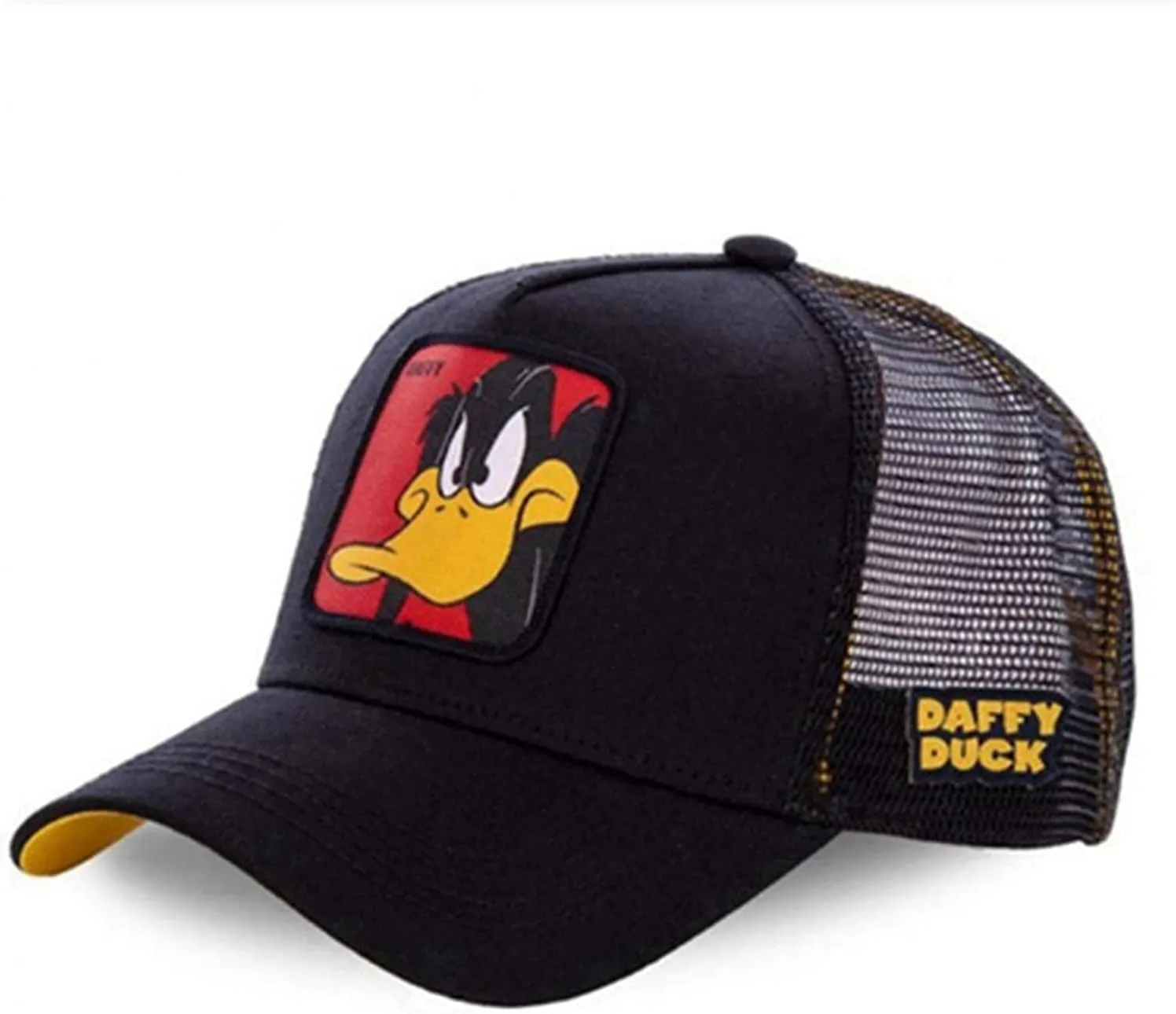 Cartoon Baseball Cap - Mesh Trucker Cap for Men, Women & Kids - Outdoor Sports Hat - Black