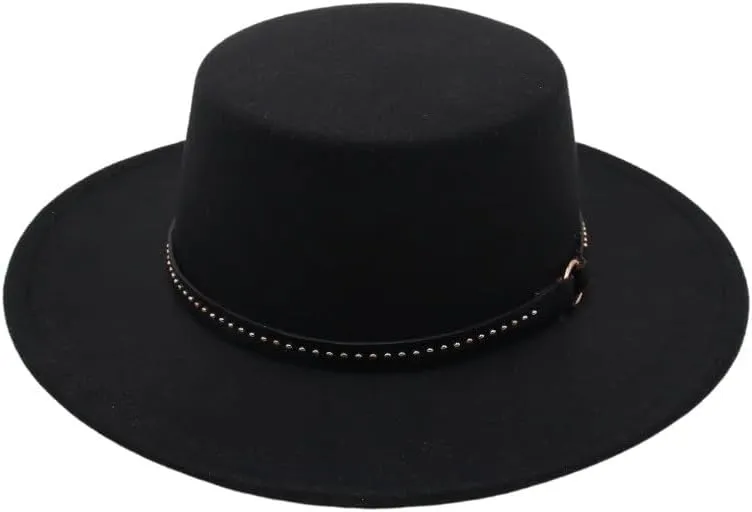 Classic Bowler Hat Vintage Flat Top Hat Elegant Bowler Hat for Outdoor(Black)