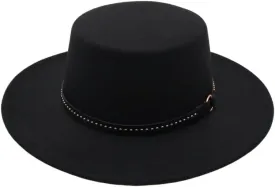 Classic Bowler Hat Vintage Flat Top Hat Elegant Bowler Hat for Outdoor(Black)