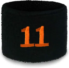Couver Unisex Black Like Giants Sports/Athletic with Number Embroidery Sweat Wristband, One Size, 1 Piece