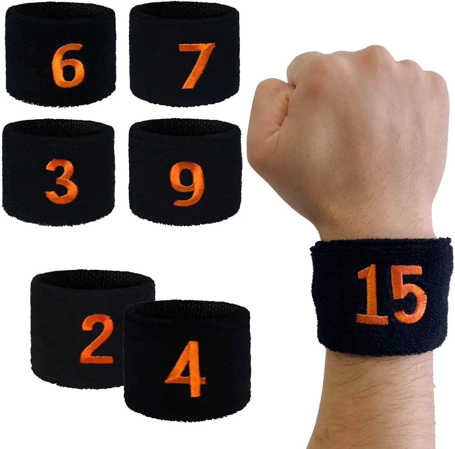 Couver Unisex Black Like Giants Sports/Athletic with Number Embroidery Sweat Wristband, One Size, 1 Piece