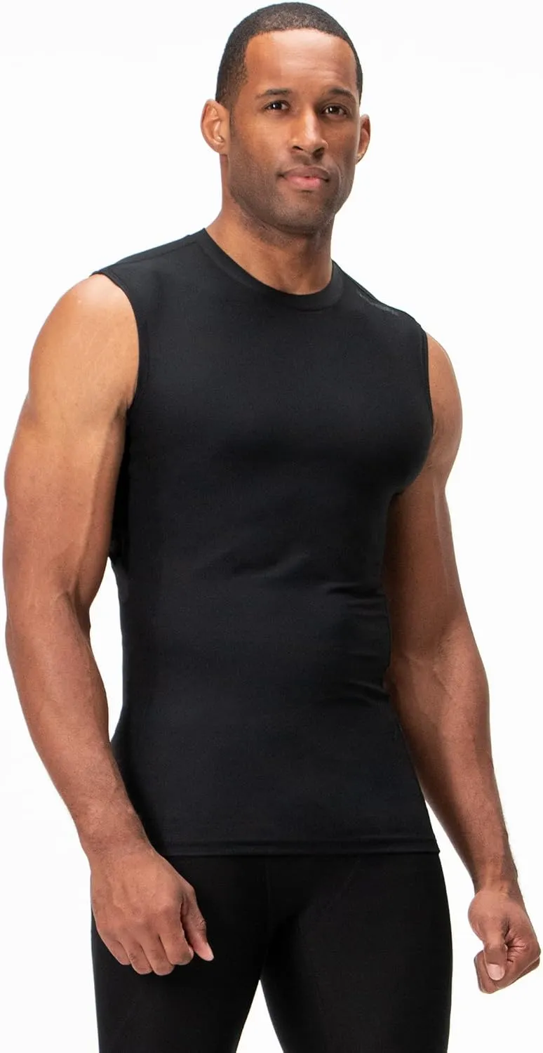 DEVOPS 3 Pack Men's Athletic Compression Shirts Sleeveless
