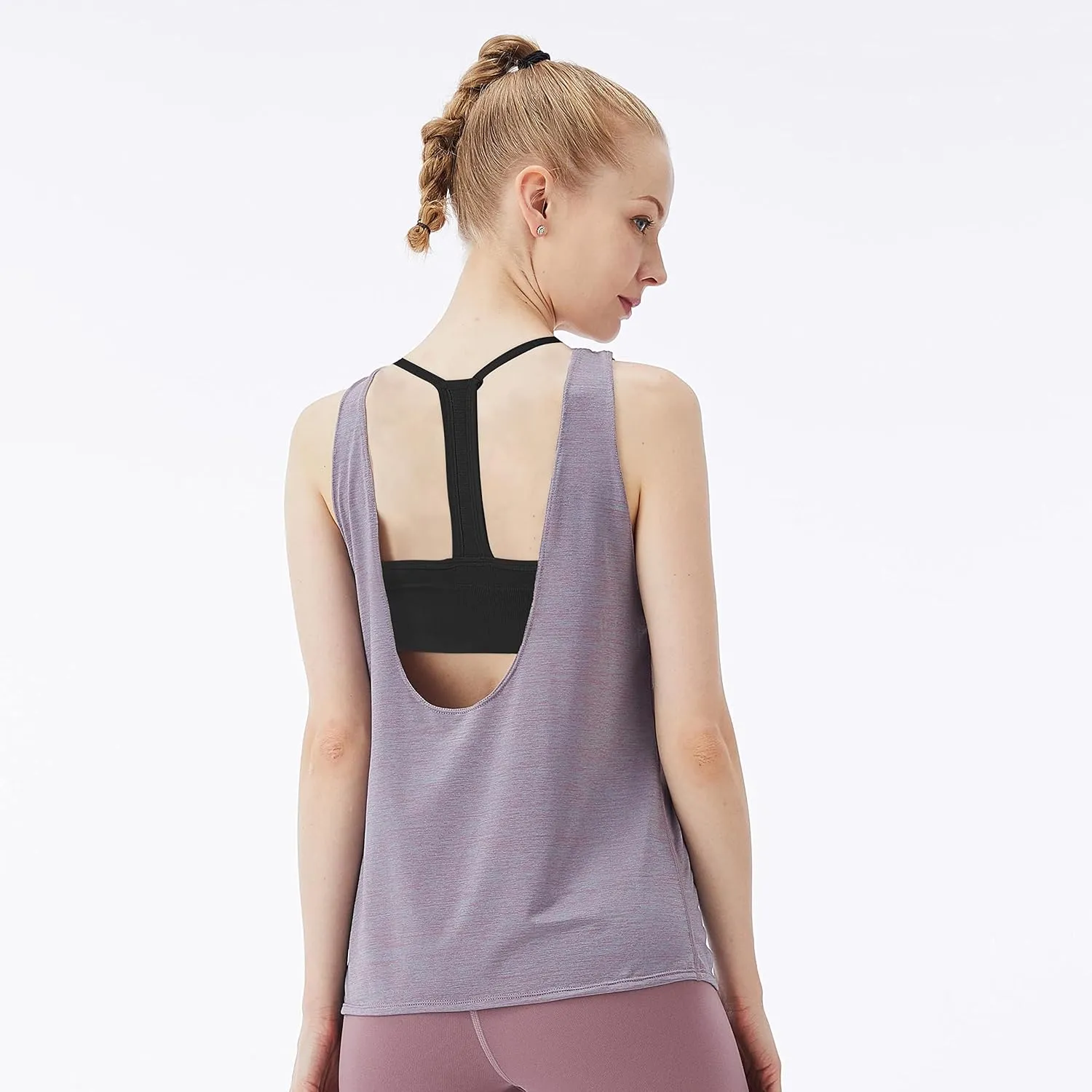 Evercute Racerback Sports Bras Padded Y Racer Back Cropped Bras for Yoga Workout Fitness Low Impact