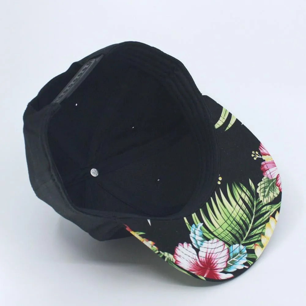 Floral Hawaiian Cotton Twill Adjustable Snapback Baseball Caps