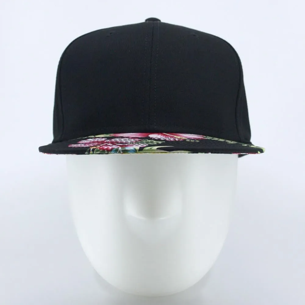 Floral Hawaiian Cotton Twill Adjustable Snapback Baseball Caps