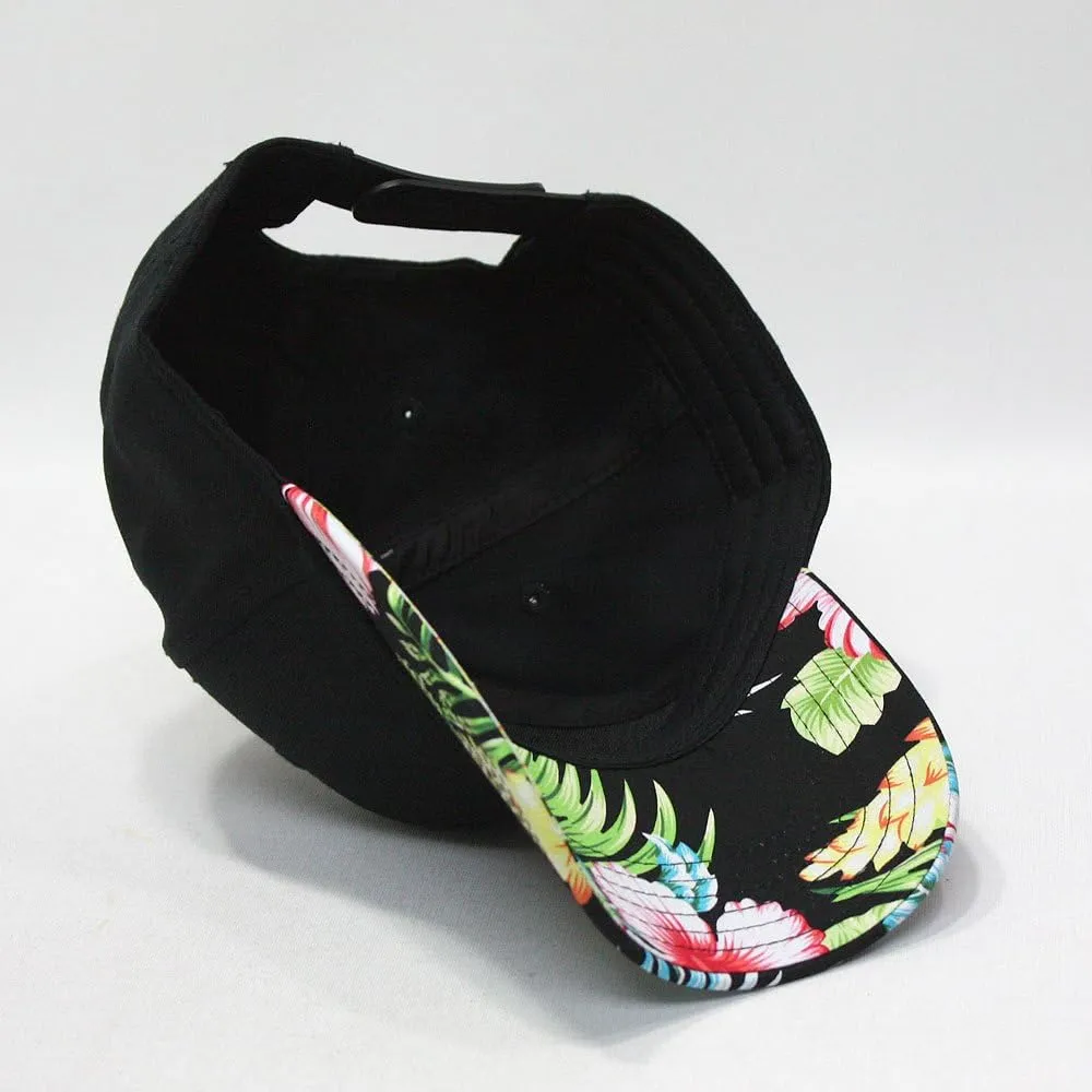 Floral Hawaiian Cotton Twill Adjustable Snapback Baseball Caps