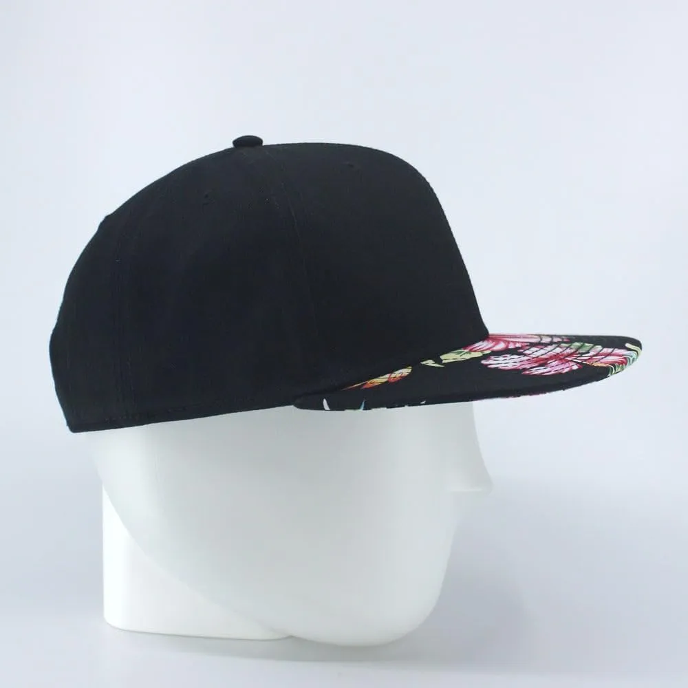 Floral Hawaiian Cotton Twill Adjustable Snapback Baseball Caps