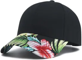Floral Hawaiian Cotton Twill Adjustable Snapback Baseball Caps