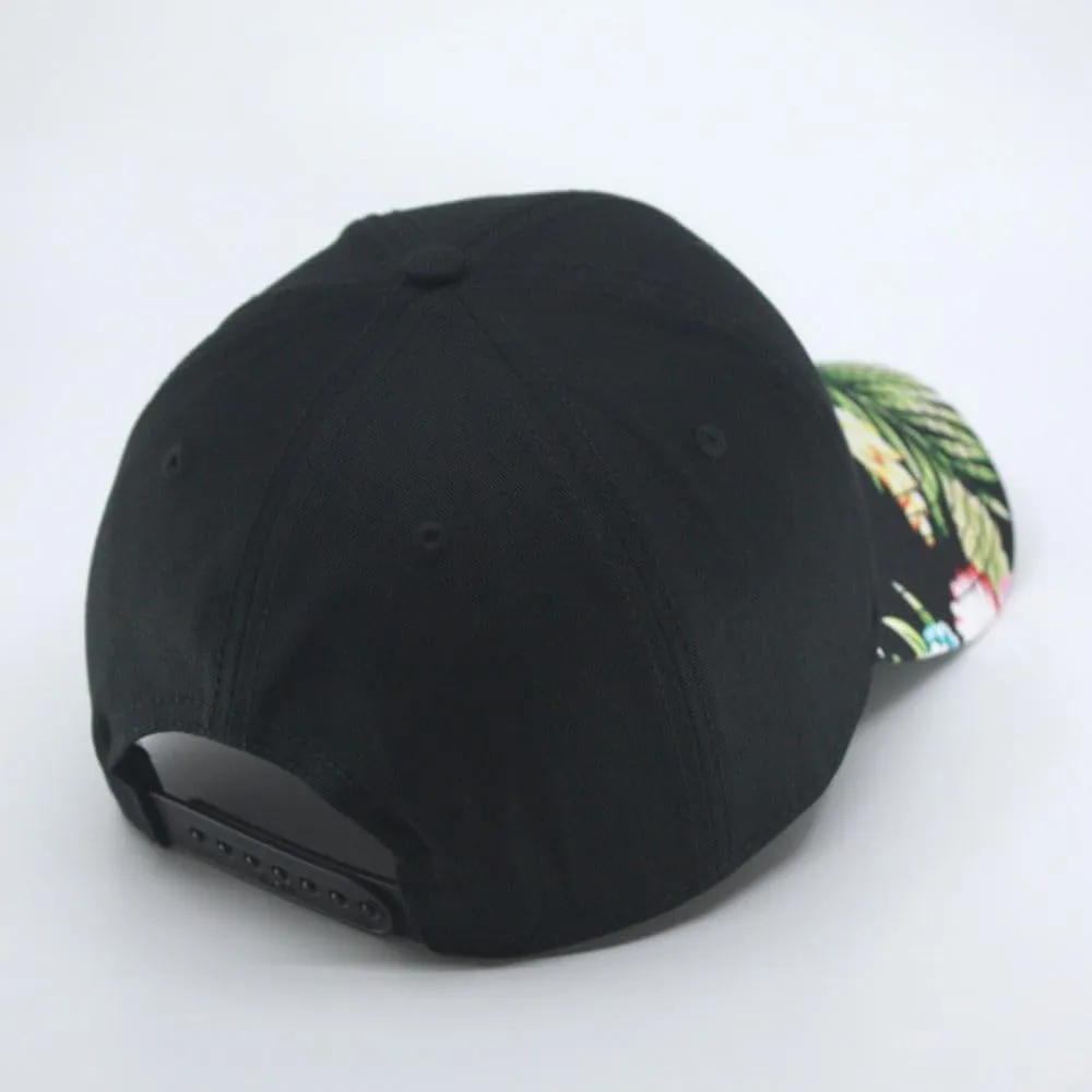 Floral Hawaiian Cotton Twill Adjustable Snapback Baseball Caps