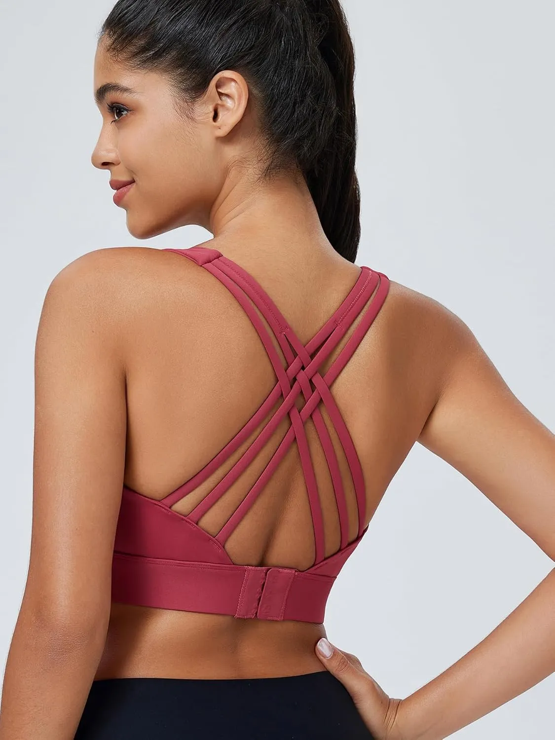 High Impact Sports Bra for Women High Support Molded Cups Strappy Womens Sports Bra for Workout,Training and Running