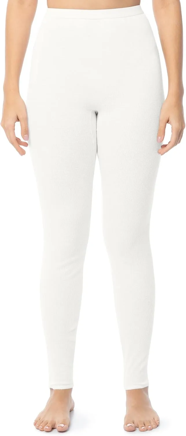 Indera Women's Combed Cotton Raschel Knit Thermals Underwear Long Johns Pant