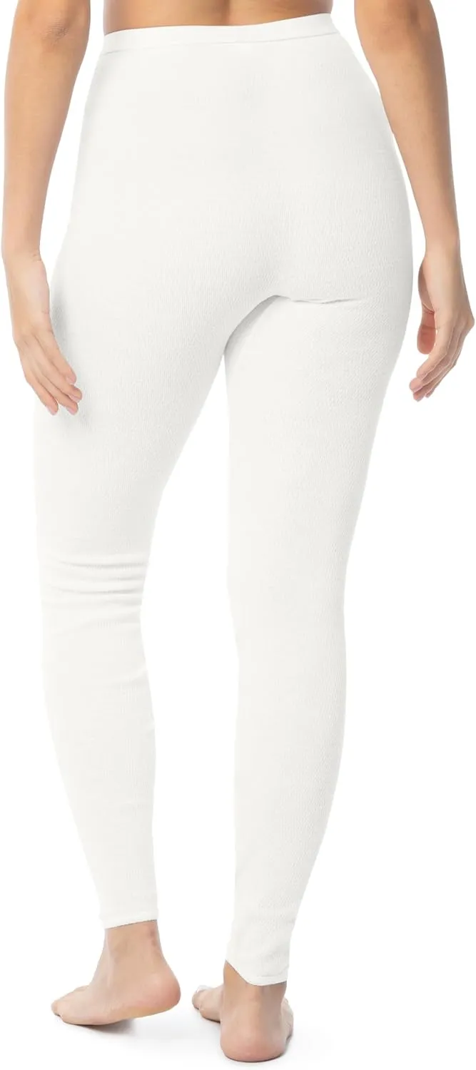 Indera Women's Combed Cotton Raschel Knit Thermals Underwear Long Johns Pant