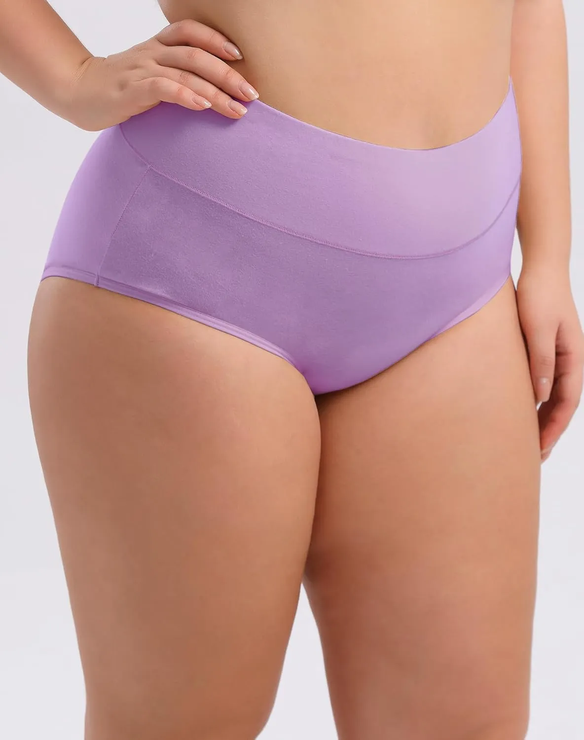 INNERSY Women's Plus Size XL-5XL Cotton Underwear High Waisted Briefs Panties 4-Pack