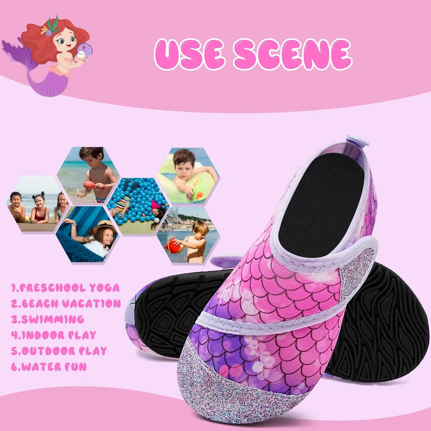 Kids Water Shoes Girls Boys Outdoor Quick Dry Barefoot Aqua Socks for Toddler Sport Beach Swim Surf