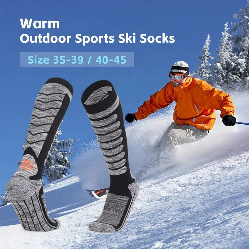 Long Tube Ski Socks Winter Sports Socks Skiing Snowboarding Thermal Knitting Socks for Hiking Climbing