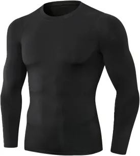 Men's Compression Shirts Long Sleeve Athletic Workout Gym Shirt Sports Baselayer Running Undershirts