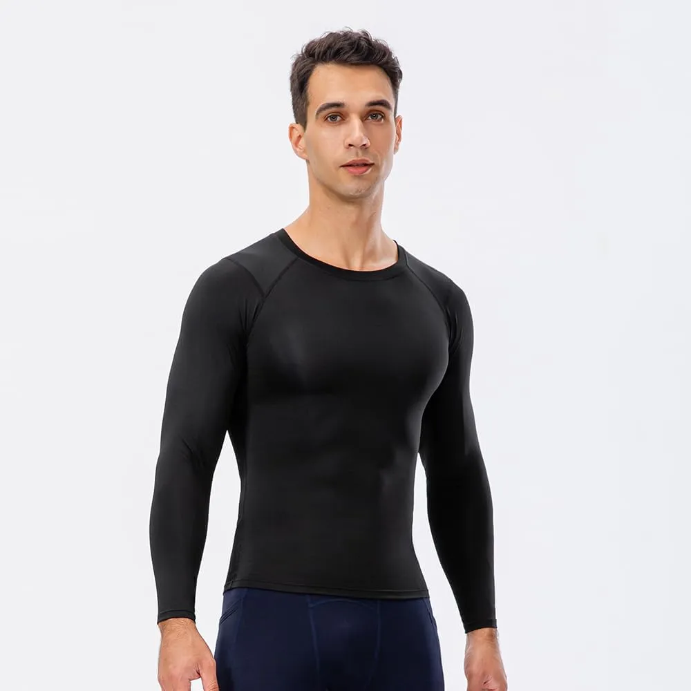 Men's Compression Shirts Long Sleeve Athletic Workout Gym Shirt Sports Baselayer Running Undershirts