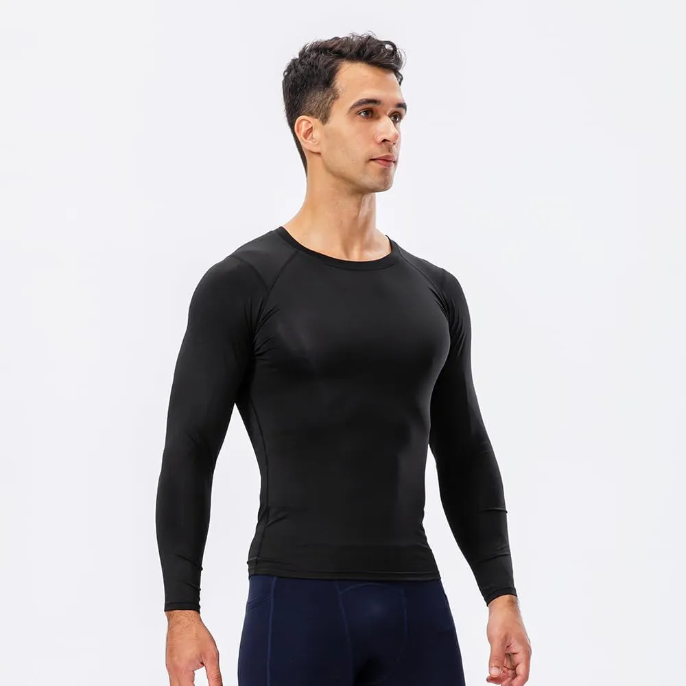 Men's Compression Shirts Long Sleeve Athletic Workout Gym Shirt Sports Baselayer Running Undershirts