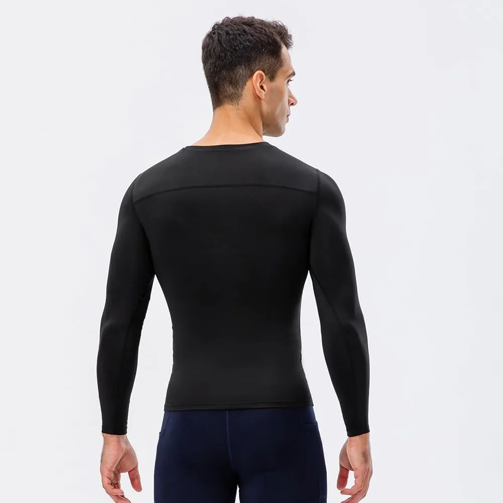 Men's Compression Shirts Long Sleeve Athletic Workout Gym Shirt Sports Baselayer Running Undershirts