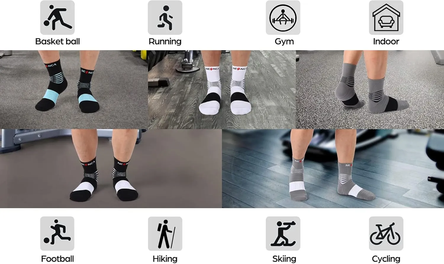 NEENCA Medical Compression Socks, Ankle Compression Stockings for Injury Recovery & Pain Relief, Sports Protection. 20-30mmHg