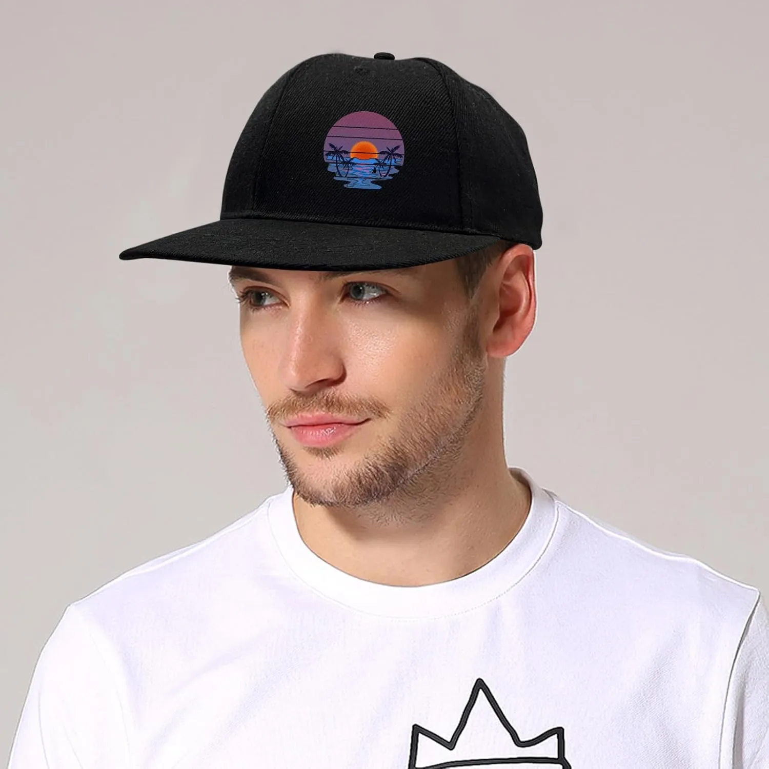 Negi Snapback Hats for Men Black Adjustable Trucker for Dad from Boy Cap Adjustable Skull Baseball Cap