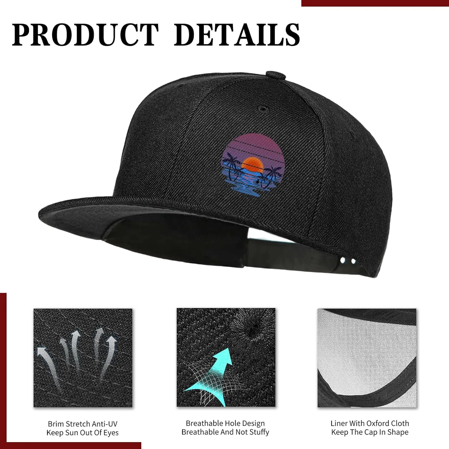 Negi Snapback Hats for Men Black Adjustable Trucker for Dad from Boy Cap Adjustable Skull Baseball Cap