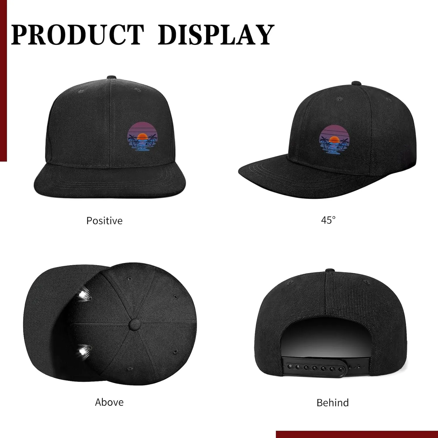 Negi Snapback Hats for Men Black Adjustable Trucker for Dad from Boy Cap Adjustable Skull Baseball Cap