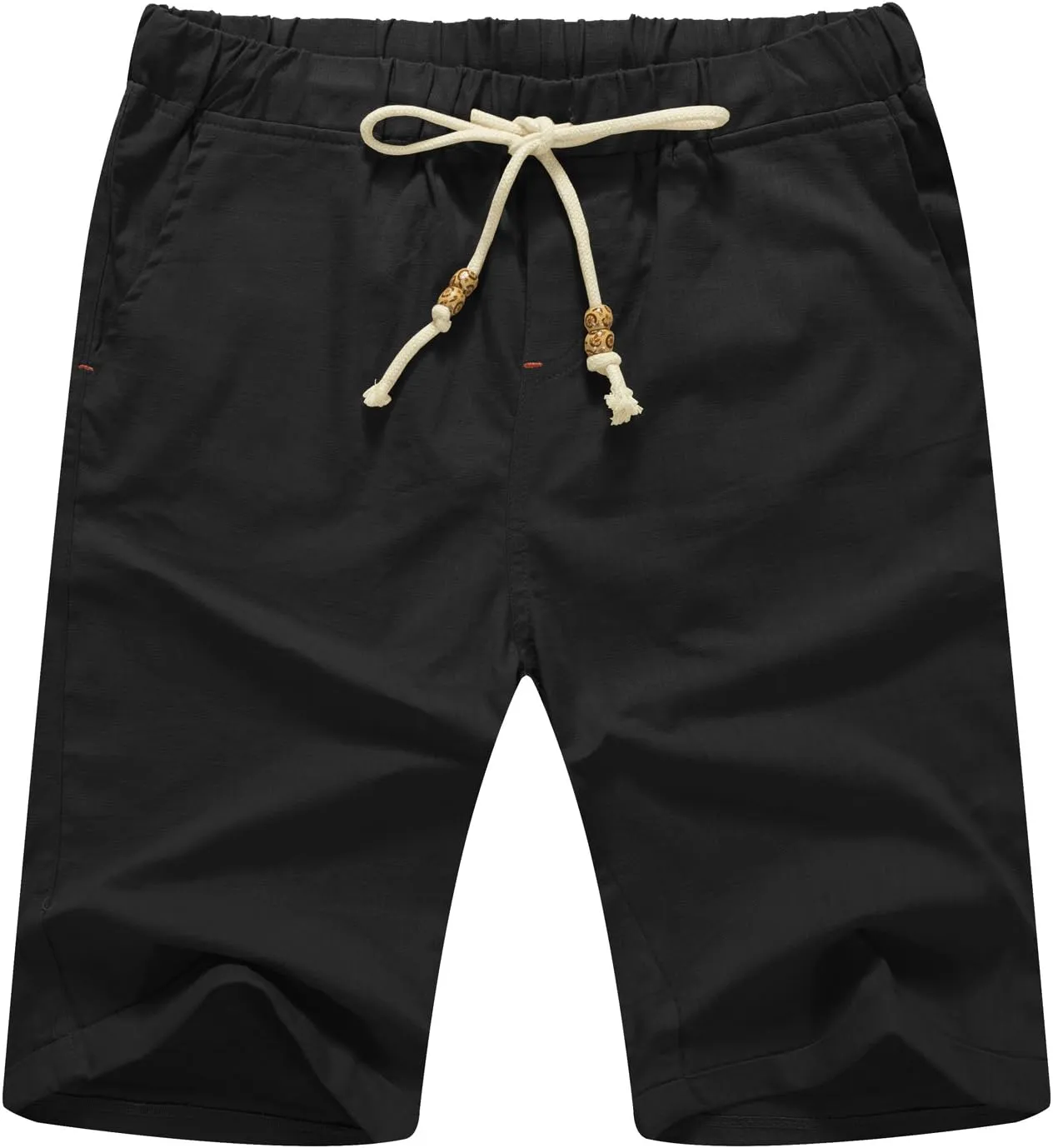 NITAGUT Men's Linen Casual Classic Fit Short Drawstring Summer Beach Shorts