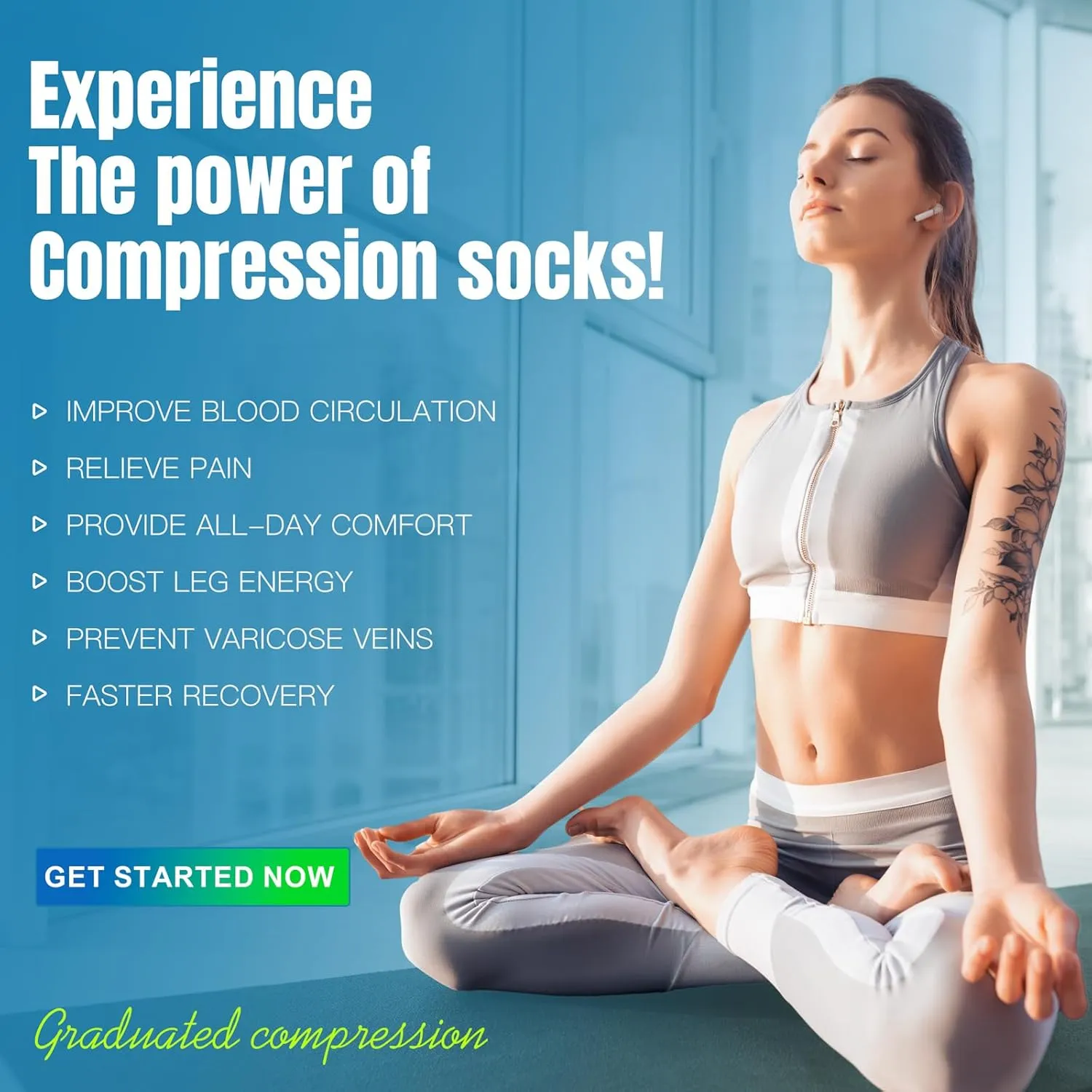 Open Toe Compression Socks Women & Men-3 Pairs 20-30 mmHg Knee High Stockings for Circulation Support