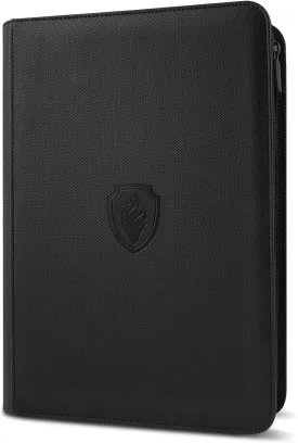 Premium Zip Card Binder, Fabmaker 9 Pocket Trading Card Binder, PU Cover Zipper Card Collection Album, Sturdy 360 Side-Loading Card Folder Holder for MTG, TCG, Game Cards, Sports Cards, Black