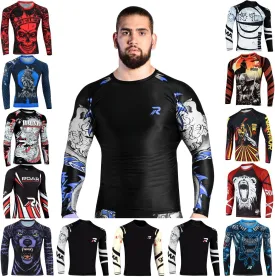 ROAR-INT Rash Guards Swim Shirt, UPF 50  Hiking, Fishing, MMA, Yoga, Athletic, Compression Shirt, Rash Guard for Men