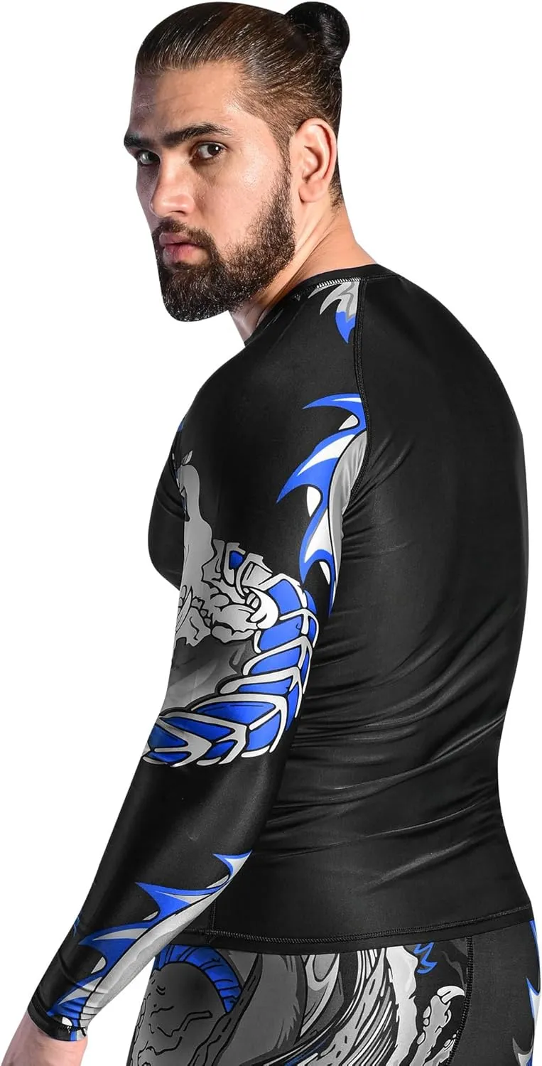 ROAR-INT Rash Guards Swim Shirt, UPF 50  Hiking, Fishing, MMA, Yoga, Athletic, Compression Shirt, Rash Guard for Men