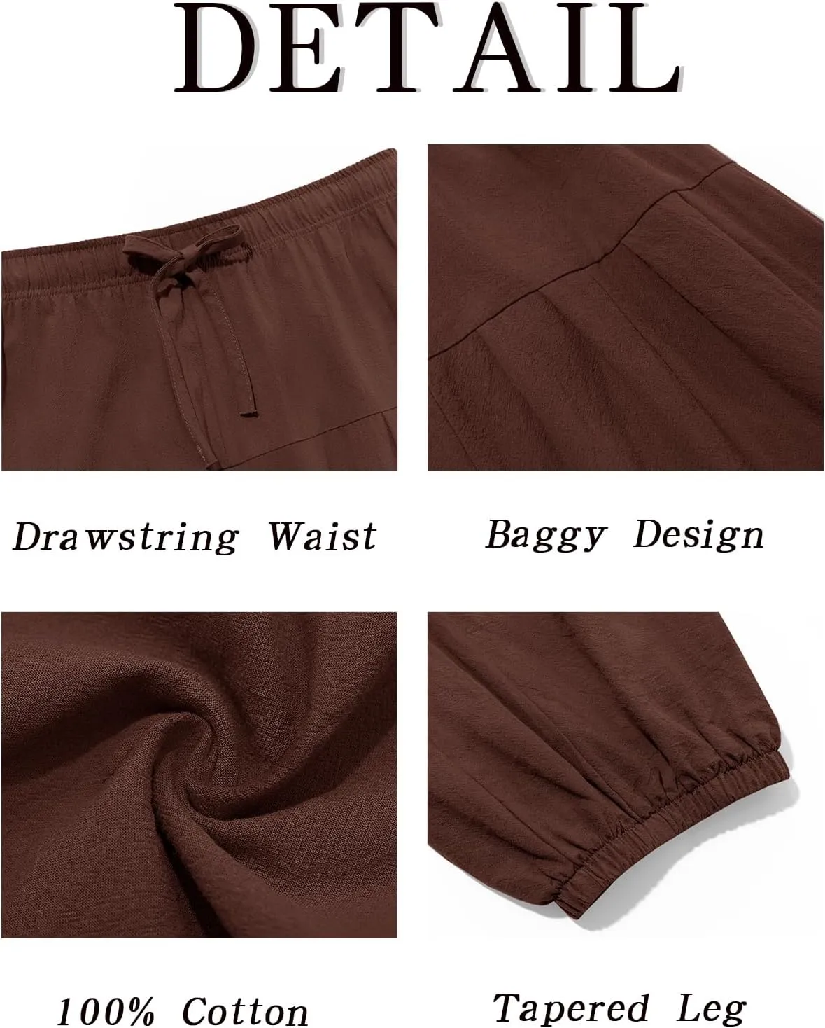 Runcati Mens Medieval Pirate Cotton Pants Renaissance Viking Costume Trousers Halloween Baggy Tapered Harem Pants
