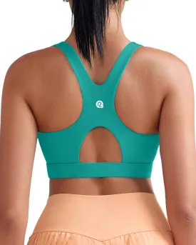 RUNNING GIRL Sports Bras for Women High Support,Racerback Molded Cup Sports Bra with Sewn in Pads