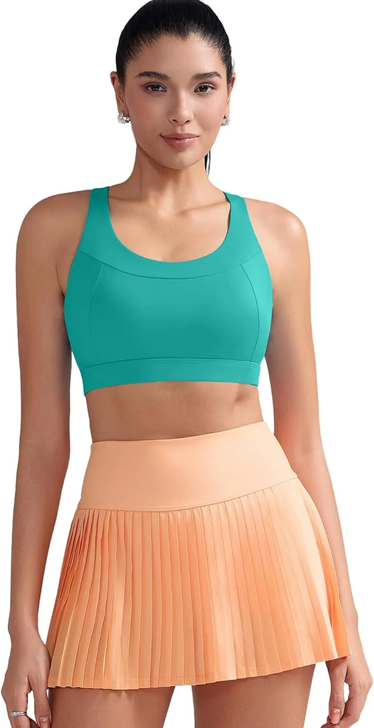 RUNNING GIRL Sports Bras for Women High Support,Racerback Molded Cup Sports Bra with Sewn in Pads