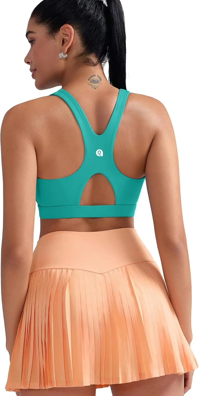 RUNNING GIRL Sports Bras for Women High Support,Racerback Molded Cup Sports Bra with Sewn in Pads