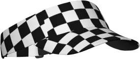SEPTYK Summer Unisex Sun Visor Hat - Black White Race Checkered Flag Pattern Sports Adjustable UV Protection Beach Cap for Women Men
