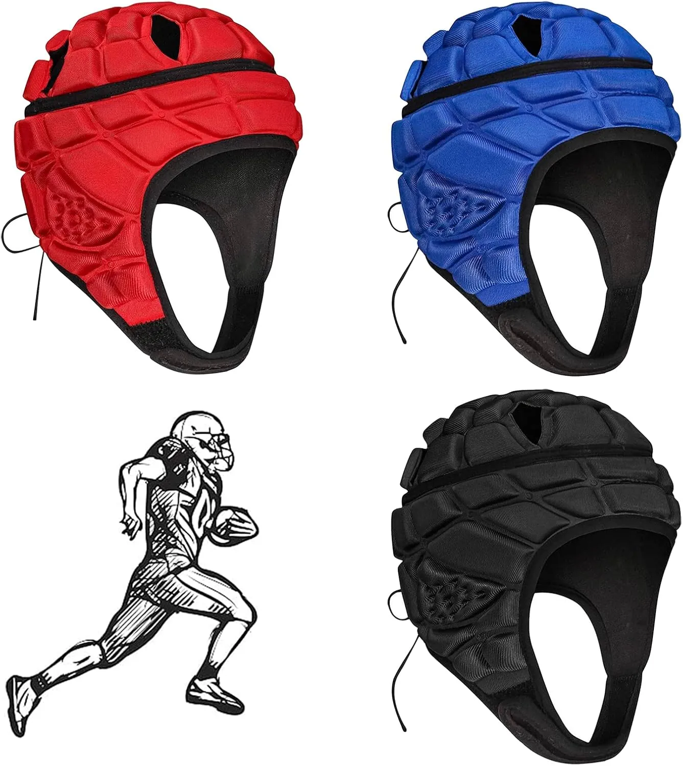 Soft Padded Rugby Helmet 7v7 Flag Football Headgear Sports Protective Headgear for Kids Youth Hockey Roller Skating