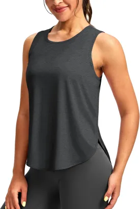 Soothfeel Women's Workout Tank Tops Racerback Sleeveless Running Tennis Shirt Loose Fit Sports Gym Exercise Yoga Athletic Top